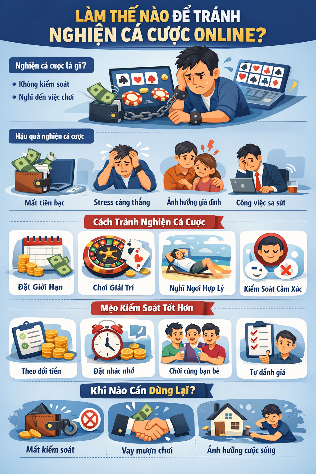 Cách tránh nghiện cá cược online